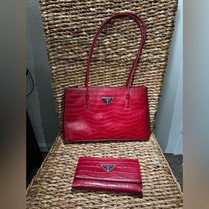Red bag and wallet